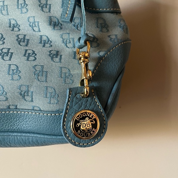 Vintage Dooney Bourke Signature Initials Blue Y2K 90s Shoulder Bag Purse - Picture 2 of 10